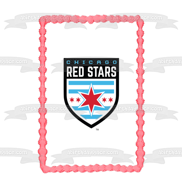 Nwsl Chicago Red Stars Soccer Club Logo Edible Cake Topper Image ABPID55631