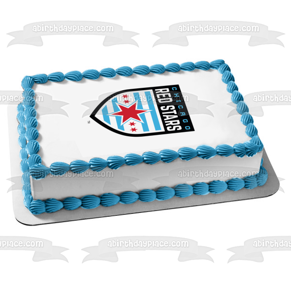 Nwsl Chicago Red Stars Soccer Club Logo Edible Cake Topper Image ABPID55631