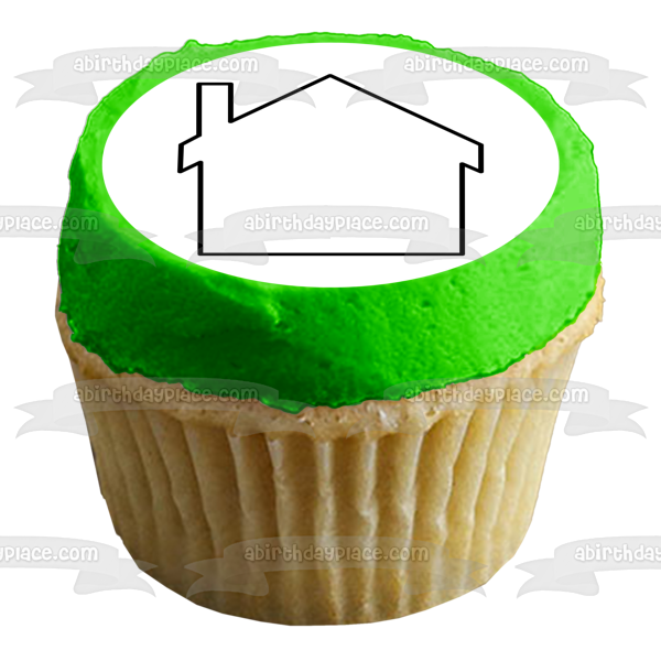 House with Chimney Silhouette Edible Cake Topper Image ABPID11685