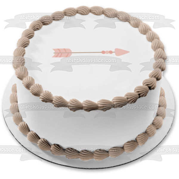 Blush Tribal Arrow Head Pink Edible Cake Topper Image ABPID11438