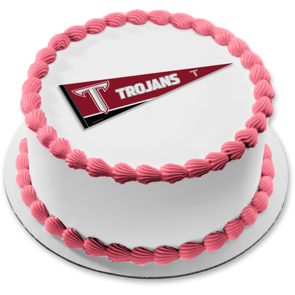 Imagen de decoración comestible para tarta con banderín deportivo con logotipo del equipo Troy University Trojans ABPID55715 