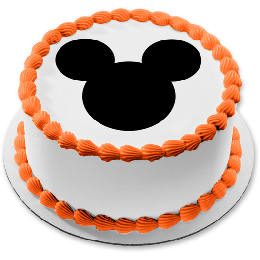 Disney Mickey Mouse Head Silhouette Edible Cake Topper Image ABPID11693