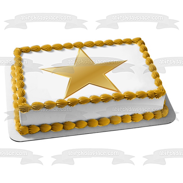 Imagen comestible para decoración de tarta con estrella dorada ABPID11702 