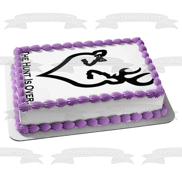 Doe and Buck Heart Silhouette Edible Cake Topper Image ABPID11704