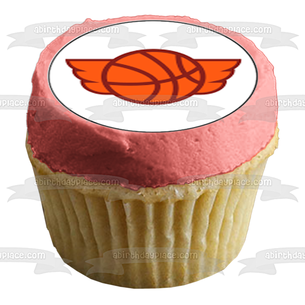 Imágenes comestibles para cupcakes con logo de baloncesto y alas ABPID55719 