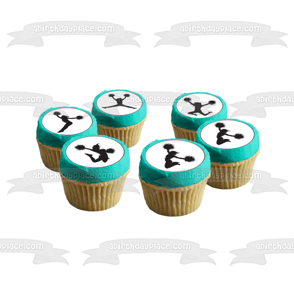 Imágenes de decoración comestible para cupcakes con siluetas de porristas ABPID55722 