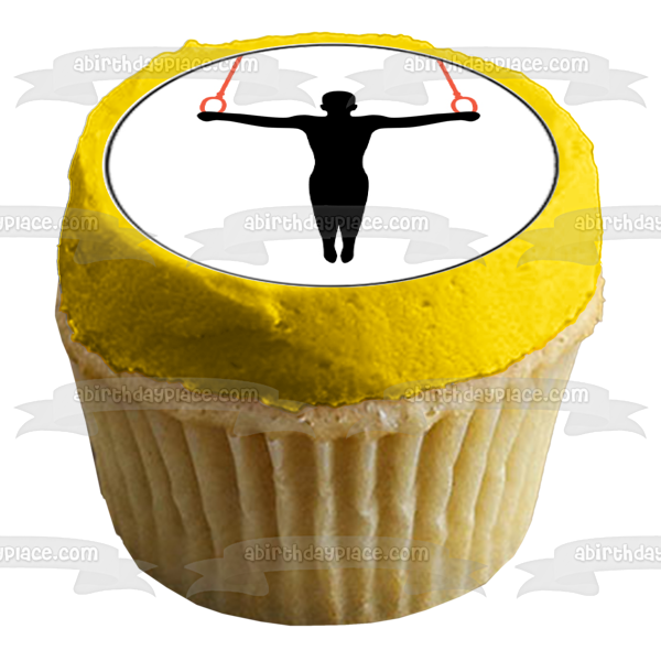 Gymnastics Acrobatics Silhouettes Balance Beam Edible Cupcake Topper Images ABPID55730