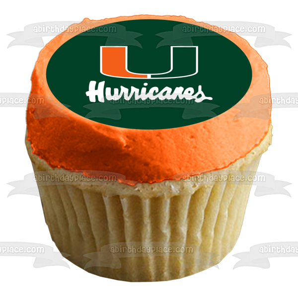 Imagen comestible para tarta con logotipo de los Miami Hurricanes de la NCAA ABPID55656 