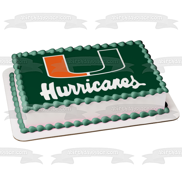 NCAA Miami Hurricanes Logo Edible Cake Topper Image ABPID55656