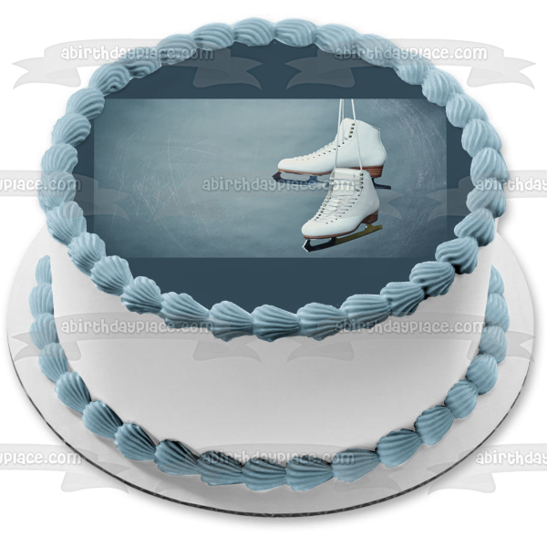 Ice Skates Ice Skating Rink Edible Cake Topper Image ABPID55659