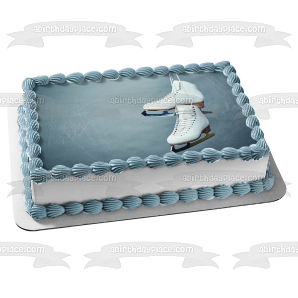 Ice Skates Ice Skating Rink Edible Cake Topper Image ABPID55659