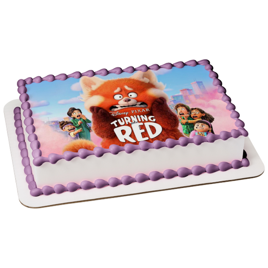 Turning Red Ming Lee Panda rojo gigante Abby Priya Decoración comestible para tarta Imagen ABPID55811 