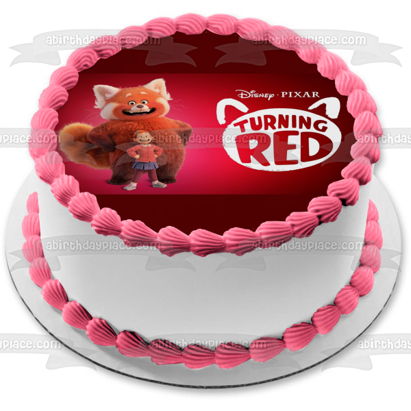 Decoración comestible para tarta con diseño de panda rojo gigante, color rojo, Mei Lee, ABPID55812 