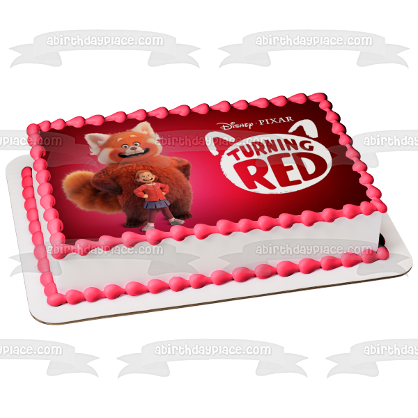 Decoración comestible para tarta con diseño de panda rojo gigante, color rojo, Mei Lee, ABPID55812 