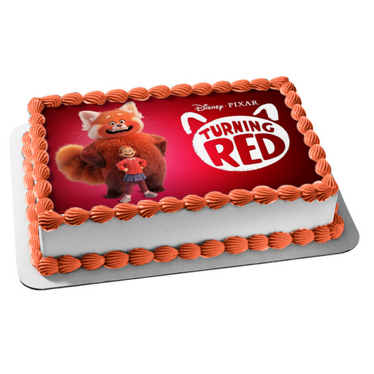 Decoración comestible para tarta con diseño de panda rojo gigante, color rojo, Mei Lee, ABPID55812 