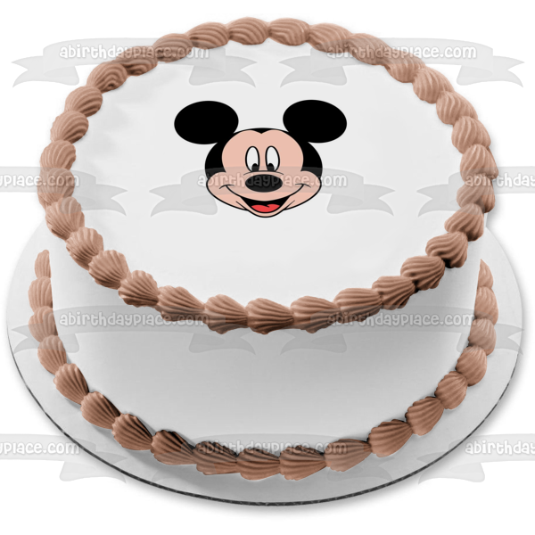 Disney Mickey Mouse Face Edible Cake Topper Image ABPID15339