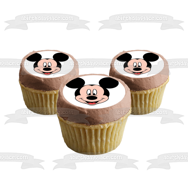 Disney Mickey Mouse Face Edible Cake Topper Image ABPID15339