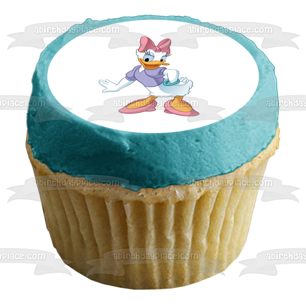 Adorno comestible para tarta con diseño de Daisy Duck de Disney, imagen ABPID11542 