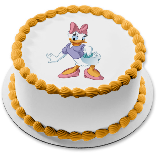 Adorno comestible para tarta con diseño de Daisy Duck de Disney, imagen ABPID11542 