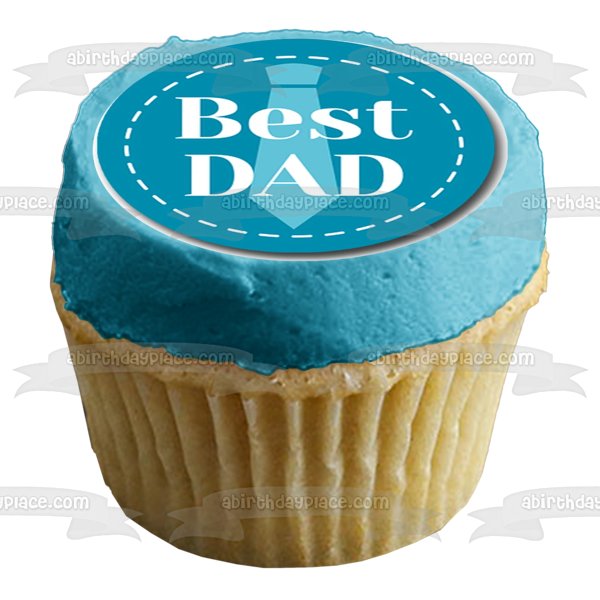 Happy Father's Day I Heart Dad Ties and Moustaches Edible Cupcake Topper Images ABPID55801