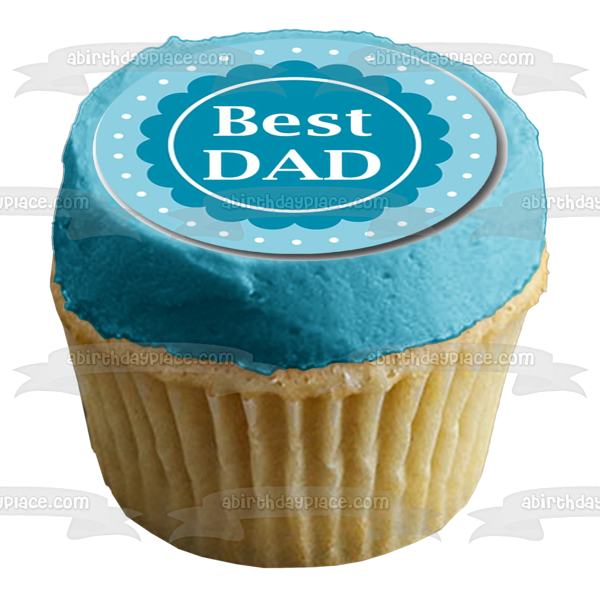 Happy Father's Day I Heart Dad Ties and Moustaches Edible Cupcake Topper Images ABPID55801