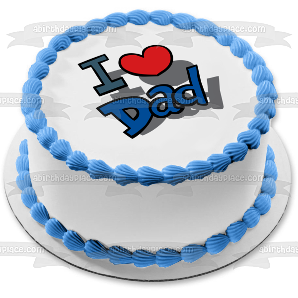 Happy Father's Day Tie and Fishing Pole Edible Cake Topper Image