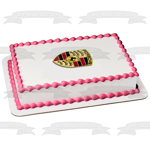 Imagen comestible para decoración de tarta con el logotipo de Porsche Stuttgart ABPID11558 