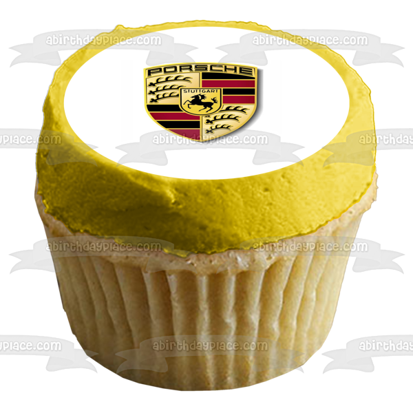 Imagen comestible para decoración de tarta con el logotipo de Porsche Stuttgart ABPID11558 