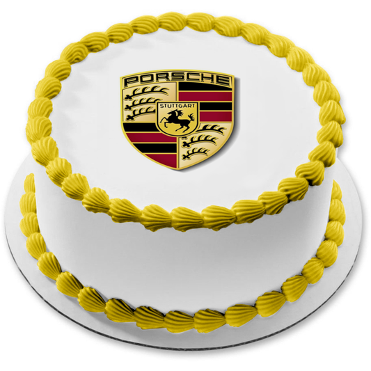 Imagen comestible para decoración de tarta con el logotipo de Porsche Stuttgart ABPID11558 