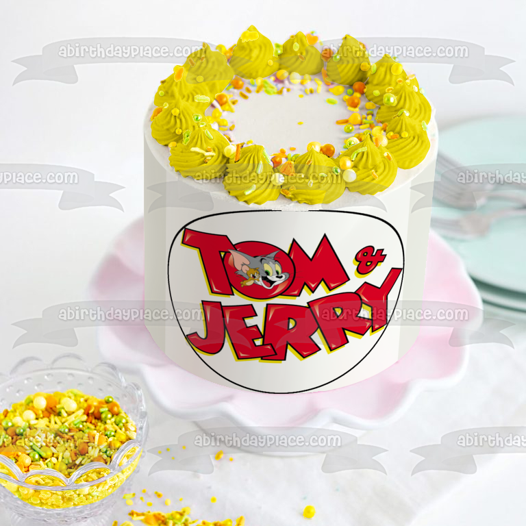 Imagen del título de apertura de Tom y Jerry Una imagen comestible para decoración de tarta ABPID12014 