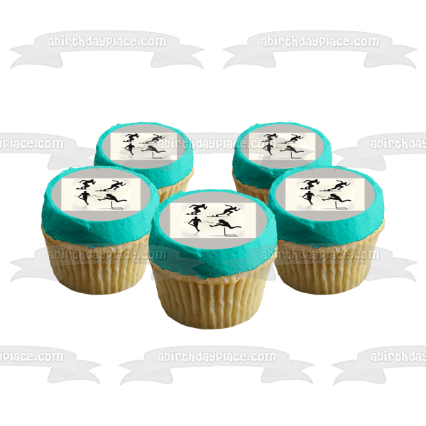 Marathon Running Birthday ~ Edible 2D Fondant Birthday Cake/Cupcake Topper  ~ D809