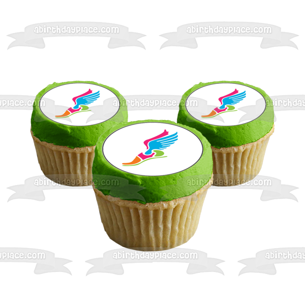 Winged Shoe Runner Track and Field Edible Cupcake Topper Images ABPID55760