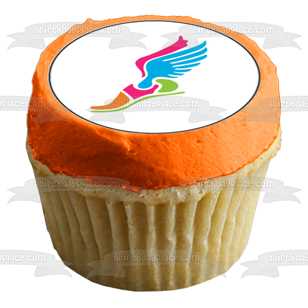 Winged Shoe Runner Track and Field Edible Cupcake Topper Images ABPID55760