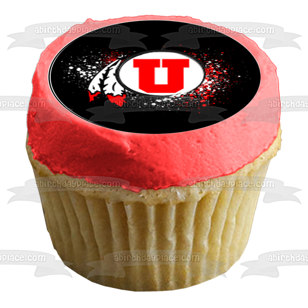 University of Utah Utes Logo Edible Cupcake Topper Images ABPID55756