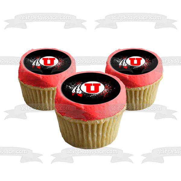 University of Utah Utes Logo Edible Cupcake Topper Images ABPID55756