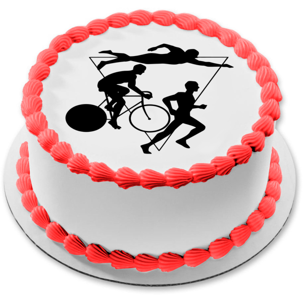 Happy Birthday Name Cake Topper - Triathlon