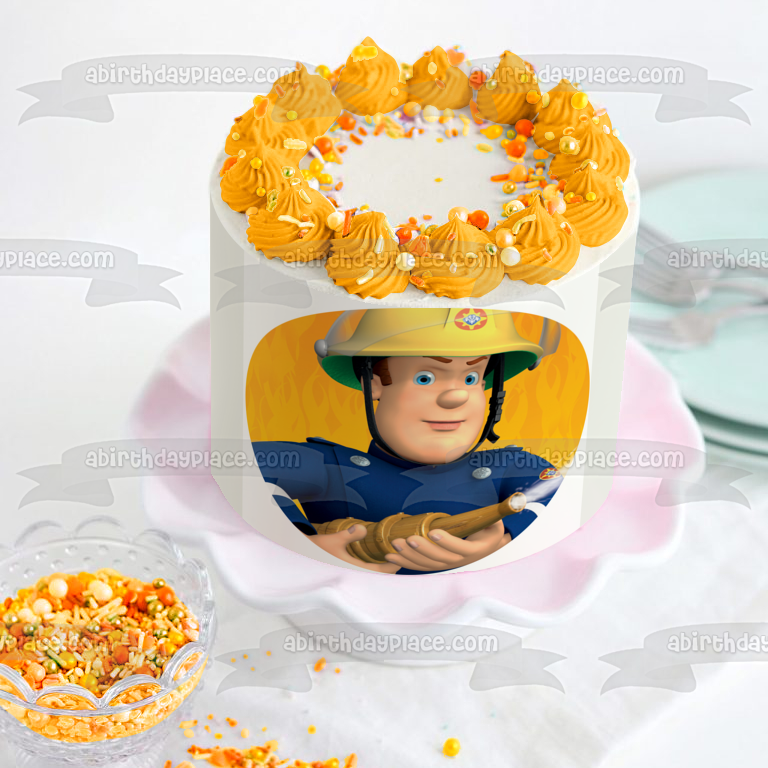 Fireman Sam Fire Hose Edible Cake Topper Image ABPID12076