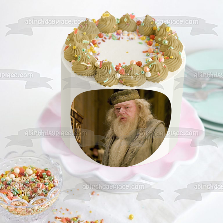 Adorno comestible para tarta con el profesor Albus Dumbledore de Harry Potter, imagen ABPID11873 