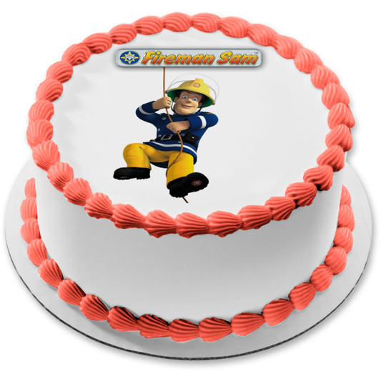 Fireman Sam Logo Rope Edible Cake Topper Image ABPID12081