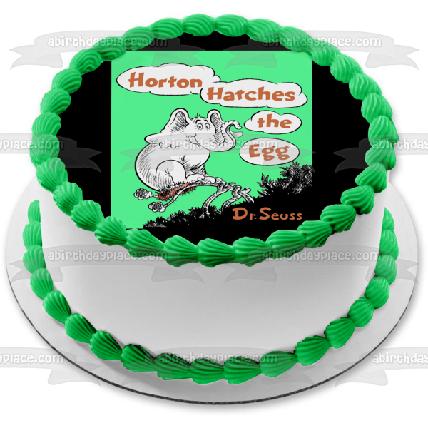 Dr. Seuss Horton Hatches the Egg Book Cover Edible Cake Topper Image ABPID11876