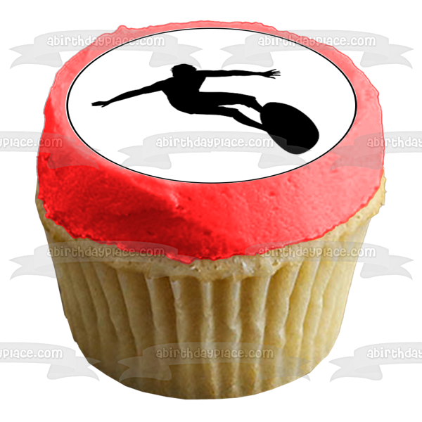 Surfing Sport Silhouette Edible Cupcake Topper Images ABPID55937