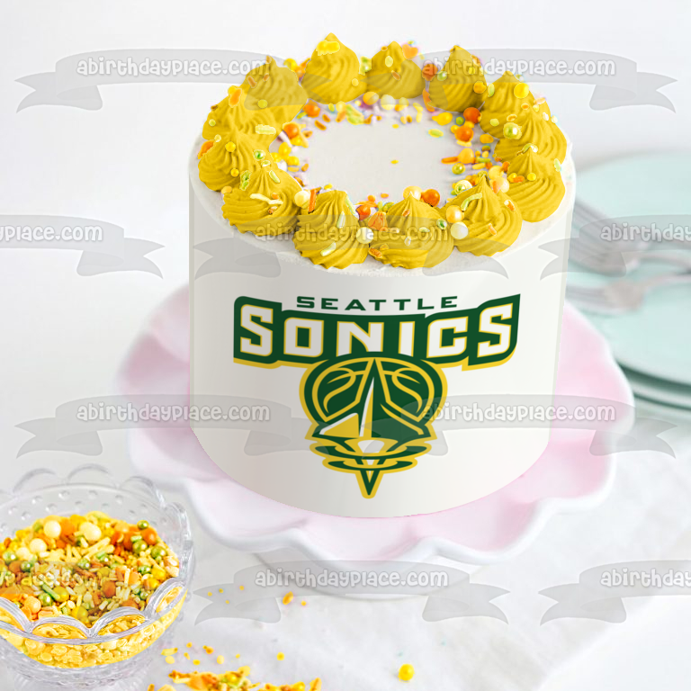 NBA Seattle Sonics Team Logo Edible Cake Topper Image ABPID55832