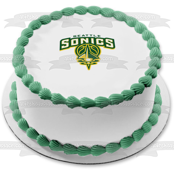 NBA Seattle Sonics Team Logo Edible Cake Topper Image ABPID55832