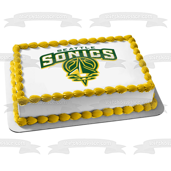 NBA Seattle Sonics Team Logo Edible Cake Topper Image ABPID55832