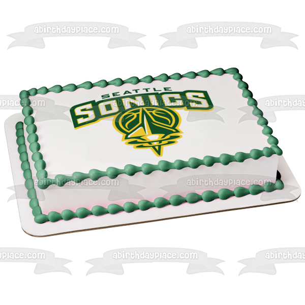 NBA Seattle Sonics Team Logo Edible Cake Topper Image ABPID55832