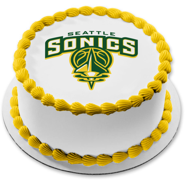 NBA Seattle Sonics Team Logo Edible Cake Topper Image ABPID55832