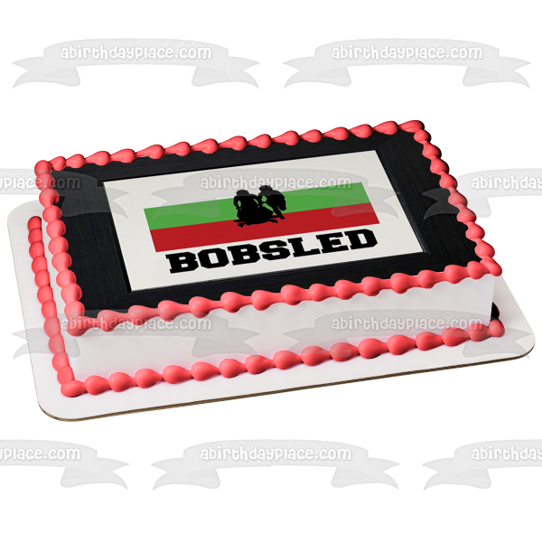 Decoración comestible para tarta con silueta del equipo de bobsled de deportes de invierno, imagen ABPID55833 