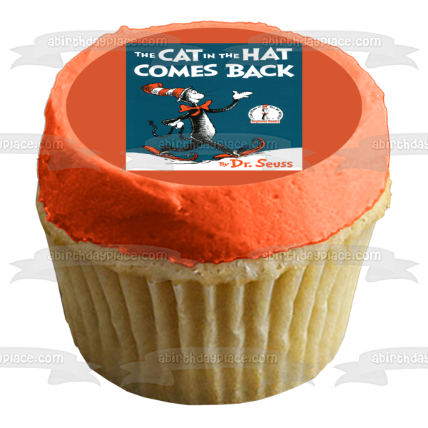 Dr. Seuss The Cat in the Hat Comes Back Book Cover Edible Cake Topper Image ABPID11881