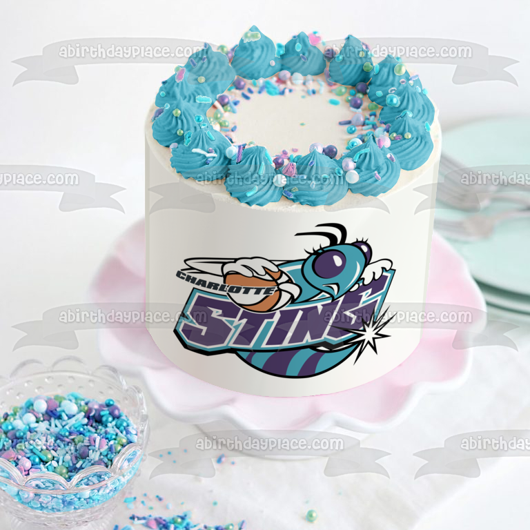 Imagen comestible para tarta con el logotipo del equipo Wnba Charlotte Sting ABPID55834 