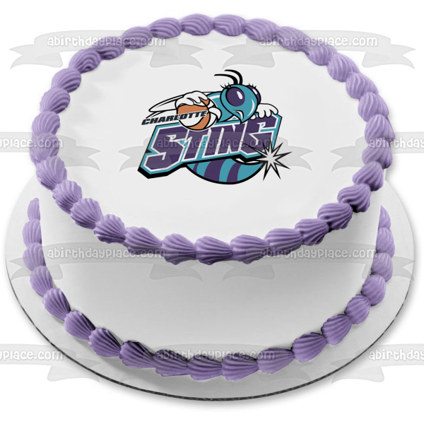 Imagen comestible para tarta con el logotipo del equipo Wnba Charlotte Sting ABPID55834 